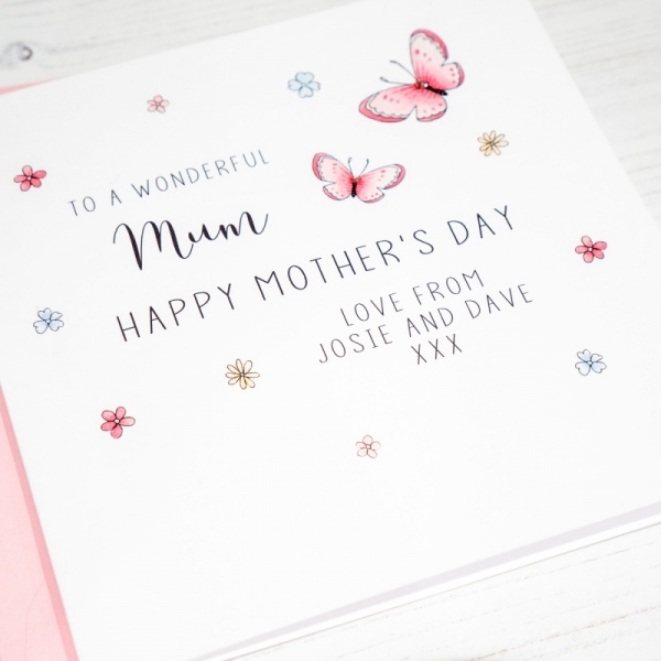 Personalised Mother's Day Card - Butterflies